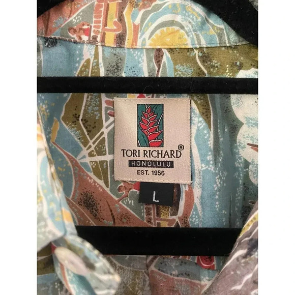 Tori Richard Honolulu Men's Short Sleeve Button Down Casual Shirt Size Large - Picture 4 of 4